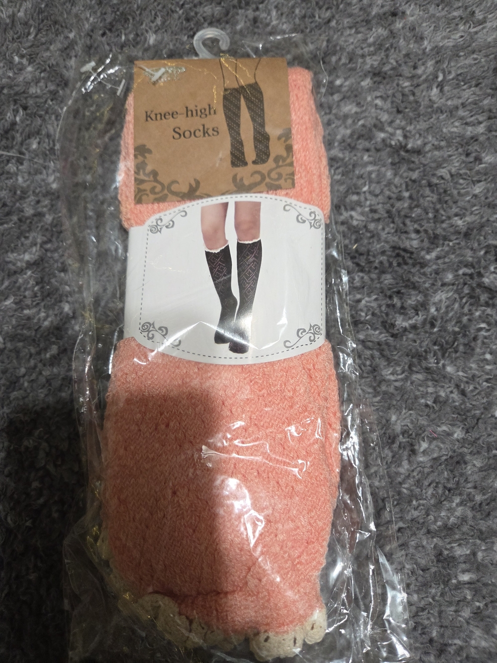 Cozy Knee-High Socks in Peach - Soft Women’s Knee-High
